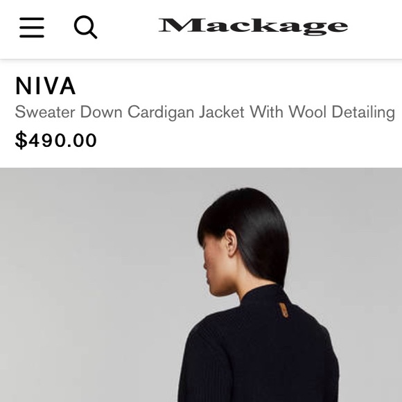 Mackage lightweight down sweater jacket - Picture 3 of 6